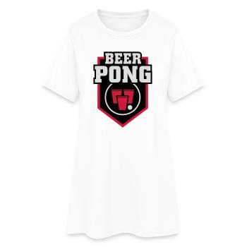 Beer Pong Patch - Frauen T-Shirt-Kleid - Weiß - Vorne