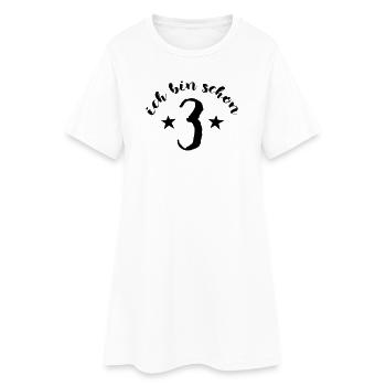 Schon 3, Kindergeburtstag - Geschenk - Frauen T-Shirt-Kleid - Weiß - Vorne