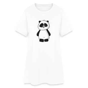 Panda - Frauen T-Shirt-Kleid - Weiß - Vorne