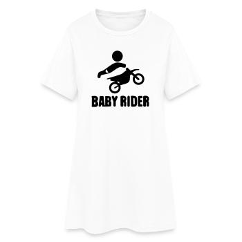 Baby Rider  - Frauen T-Shirt-Kleid - Weiß - Vorne