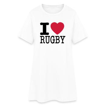 I love rugby - I love rugby - Women’s T-Shirt Dress - white - Front