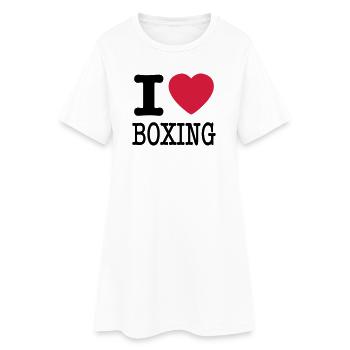 ich liebe Boxen / Ich liebe Boxen - Frauen T-Shirt-Kleid - Weiß - Vorne
