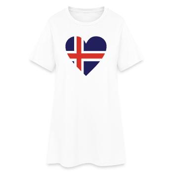 Islande - Robe T-shirt Femme - blanc - Devant