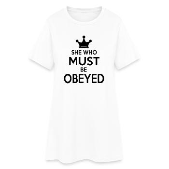 Mutter - Frauen T-Shirt-Kleid - Weiß - Vorne