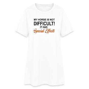 Cheval - Robe T-shirt Femme - blanc - Devant