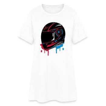cooles Motorradhelm Graffiti - Frauen T-Shirt-Kleid - Weiß - Vorne