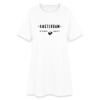 Amsterdam - Frauen T-Shirt-Kleid - Weiß - Vorne