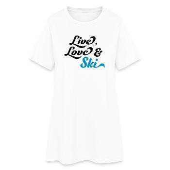 Ski - Robe T-shirt Femme - blanc - Devant