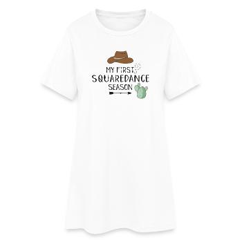 Square Dance - Women’s T-Shirt Dress - white - Front