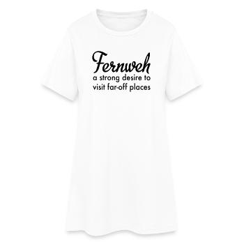 Nostalgie à distance - Robe T-shirt Femme - blanc - Devant