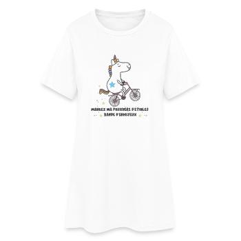 french unicorn - Frauen T-Shirt-Kleid - Weiß - Vorne