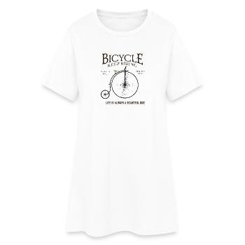 Balade à vélo en ville – Liberté - Robe T-shirt Femme - blanc - Devant