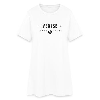 Venezia Coordonnées GPS Globe Vintage Italie - Robe T-shirt Femme - blanc - Devant