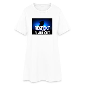 Blaulicht Respekt - Polizei, Polizist, Geschenk - Frauen T-Shirt-Kleid - Weiß - Vorne