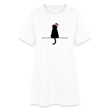 rêve chat de noël chat noël - Robe T-shirt Femme - blanc - Devant