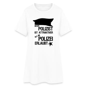 Attraktivster Polizist Polizei, Sprüche,Geschenk - Frauen T-Shirt-Kleid - Weiß - Vorne