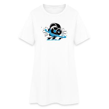 DJ-plaque de panneau avec un casque et - Robe T-shirt Femme - blanc - Devant