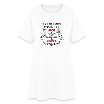 LA LEGENDE DU POKER - Robe T-shirt Femme - blanc - Devant