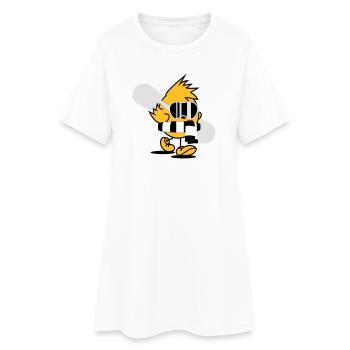 Ein Küken mit Snowboard,Schal und Snowboardbrille - Frauen T-Shirt-Kleid - Weiß - Vorne