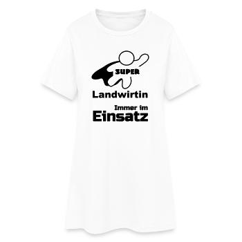 Super Landwirtin Geschenk - Frauen T-Shirt-Kleid - Weiß - Vorne