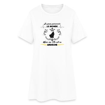 MA VIE EST EN ARDECHE - Robe T-shirt Femme - blanc - Devant