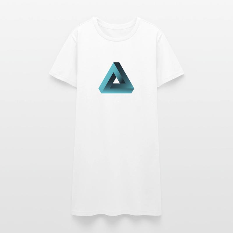 illusion optical illusion triangle nerd geek tri Women’s T-Shirt Dress