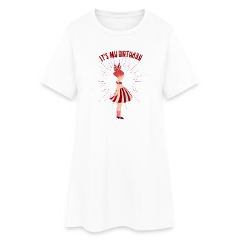puppe birthday geburtstag niedlich girl mädchen - Frauen T-Shirt-Kleid - Weiß - Vorne