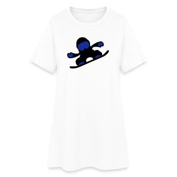 snowboardeuse - Robe T-shirt Femme - blanc - Devant