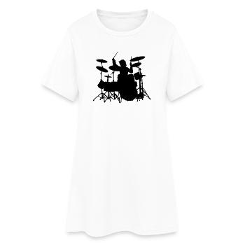 Puissance Drumming - Robe T-shirt Femme - blanc - Devant
