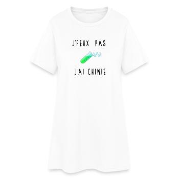 J'peux Pas J'ai Chimie Éprouvette - Robe T-shirt Femme - blanc - Devant