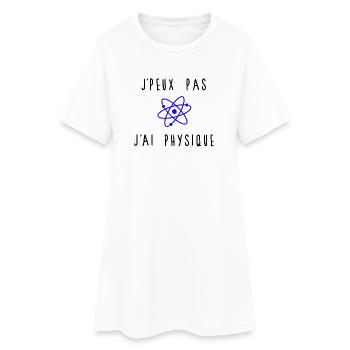 J'peux Pas J'ai Physique Atome Bleu - Robe T-shirt Femme - blanc - Devant