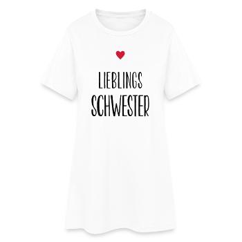 Schwester Lieblingsschwester Herz Geschenk - Frauen T-Shirt-Kleid - Weiß - Vorne