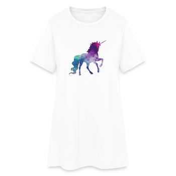 Einhorn - Frauen T-Shirt-Kleid - Weiß - Vorne