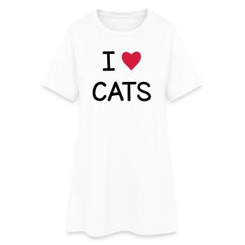 I love Cats cadeau pour les amis chats - Robe T-shirt Femme - blanc - Devant