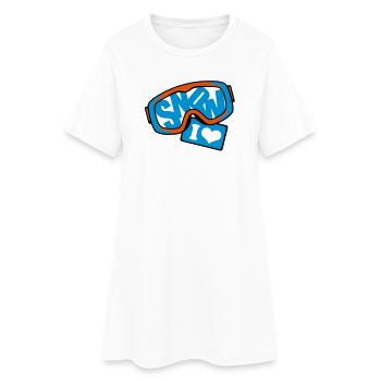 la neige - Robe T-shirt Femme - blanc - Devant