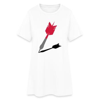 Une fléchette et son ombre - Robe T-shirt Femme - blanc - Devant
