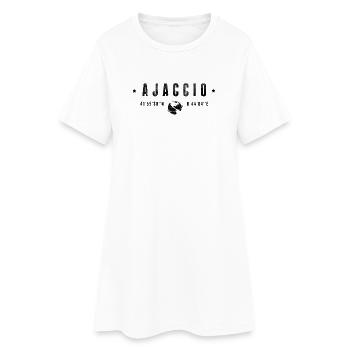 Ajaccio Coordonnées Géographiques Stylisées - Robe T-shirt Femme - blanc - Devant