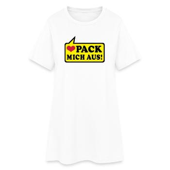 liebe und mehr - Frauen T-Shirt-Kleid - Weiß - Vorne