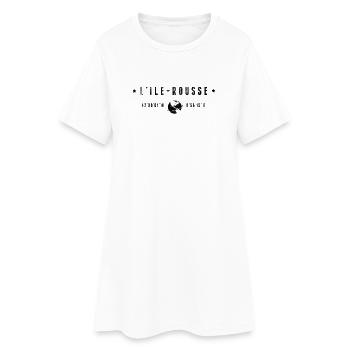 L'Ile Rousse Coordonnées Géographiques Stylisées - Robe T-shirt Femme - blanc - Devant