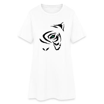 Oeil de tigre Mystérieux Graphique - Robe T-shirt Femme - blanc - Devant