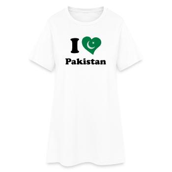 I love Pakistan - J'aime le Pakistan - Robe T-shirt Femme - blanc - Devant
