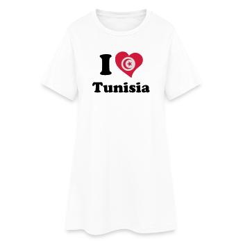 I love Tunisia - J'aime la Tunisie - Robe T-shirt Femme - blanc - Devant