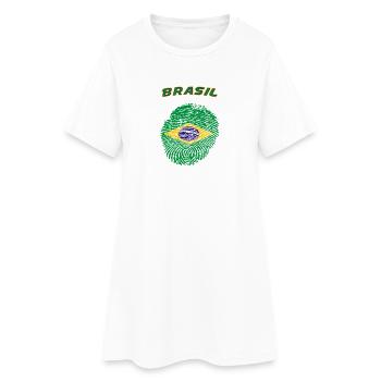 Brasilien - Frauen T-Shirt-Kleid - Weiß - Vorne