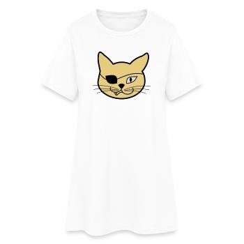 Pirate Kitteh - Women’s T-Shirt Dress - white - Front