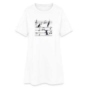 Musique de chat, chats, musique, musique - Robe T-shirt Femme - blanc - Devant