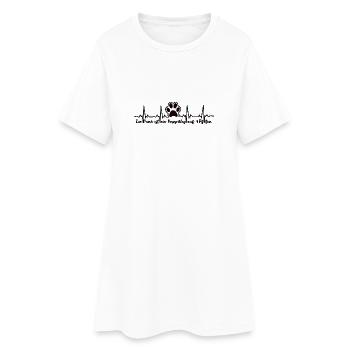 Ein Hund ist ein Herzschlag auf 4 Pfoten - Frauen T-Shirt-Kleid - Weiß - Vorne