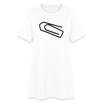 Büroklammer - Frauen T-Shirt-Kleid - Weiß - Vorne