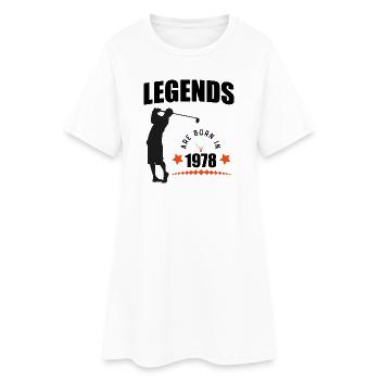 1978 - Frauen T-Shirt-Kleid - Weiß - Vorne