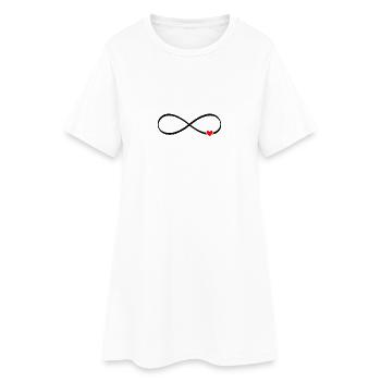amour infini - coeur signe infini - Robe T-shirt Femme - blanc - Devant