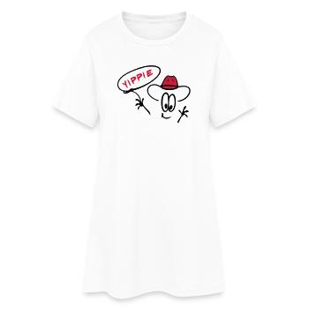 Cowboy mit Lasso - Frauen T-Shirt-Kleid - Weiß - Vorne